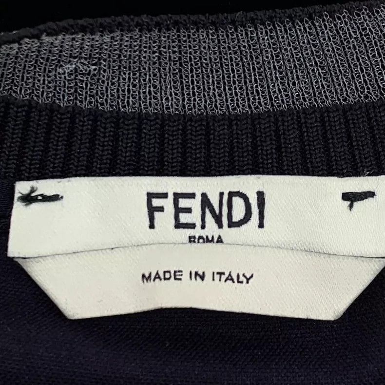 Fendi Black Floral Design Long Sleeve Sweatshirt