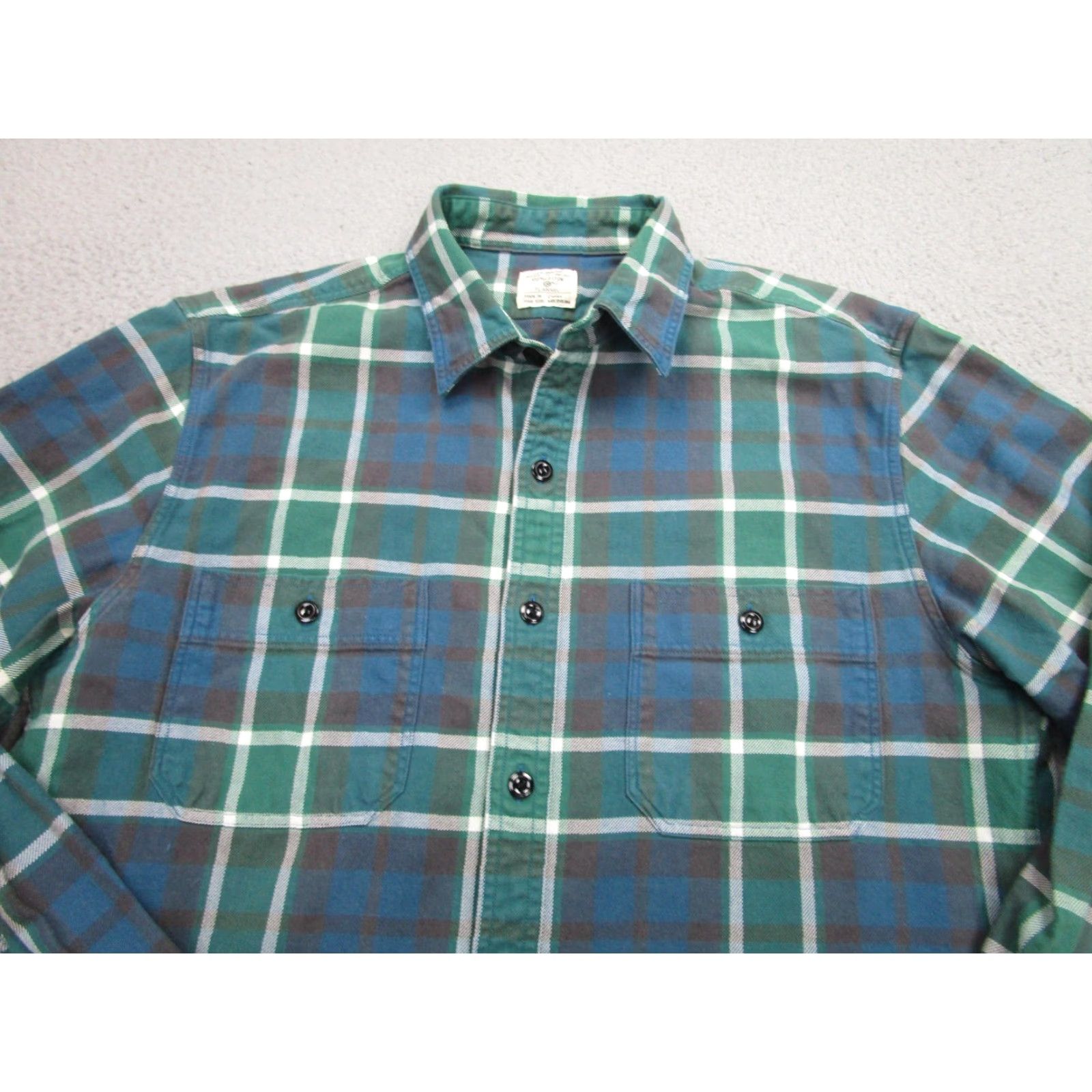 J.Crew J.CREW Shirt Mens Medium Green Blue Plaid Flannel Long Sleeve Button Up Casual Size US M / EU 48-50 / 2 - 2 Thumbnail