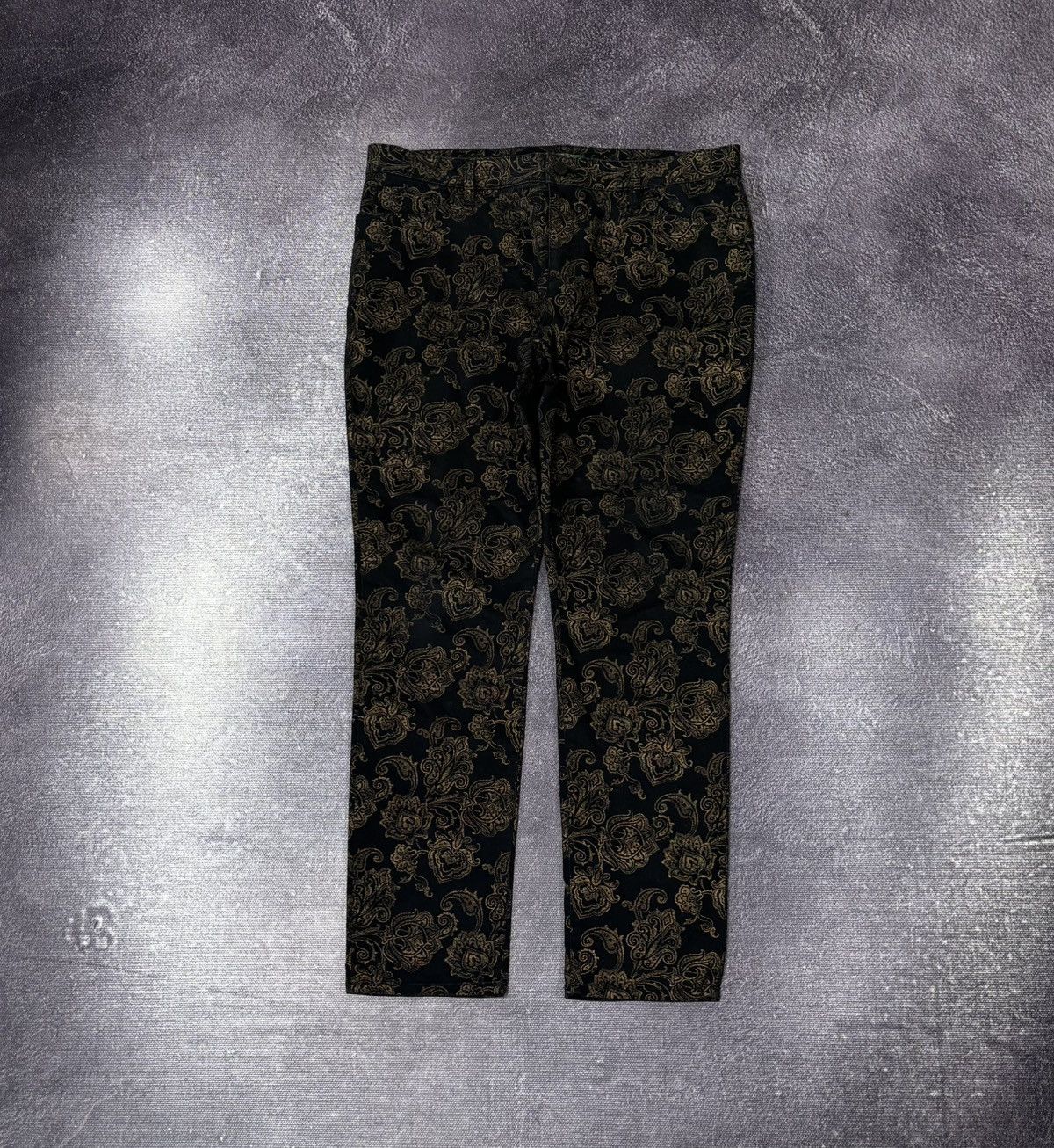 Lauren Ralph Lauren Lauren Ralph Lauren Women’s Gold Floral Black Pants Jeans Size 36" / US 14 / IT 50 - 1 Thumbnail