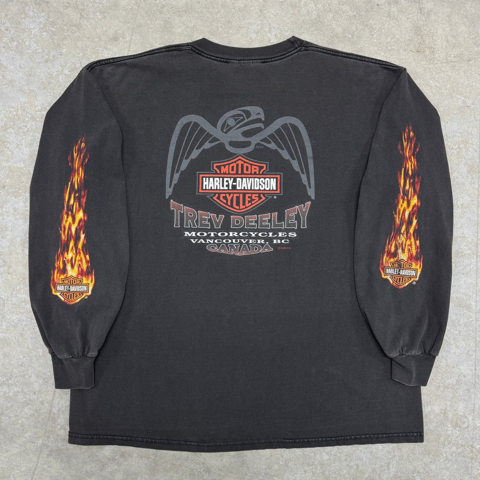 Harley Davidson Vintage Harley Davidson Flame Longsleeve Size US XL / EU 56 / 4 - 2 Thumbnail