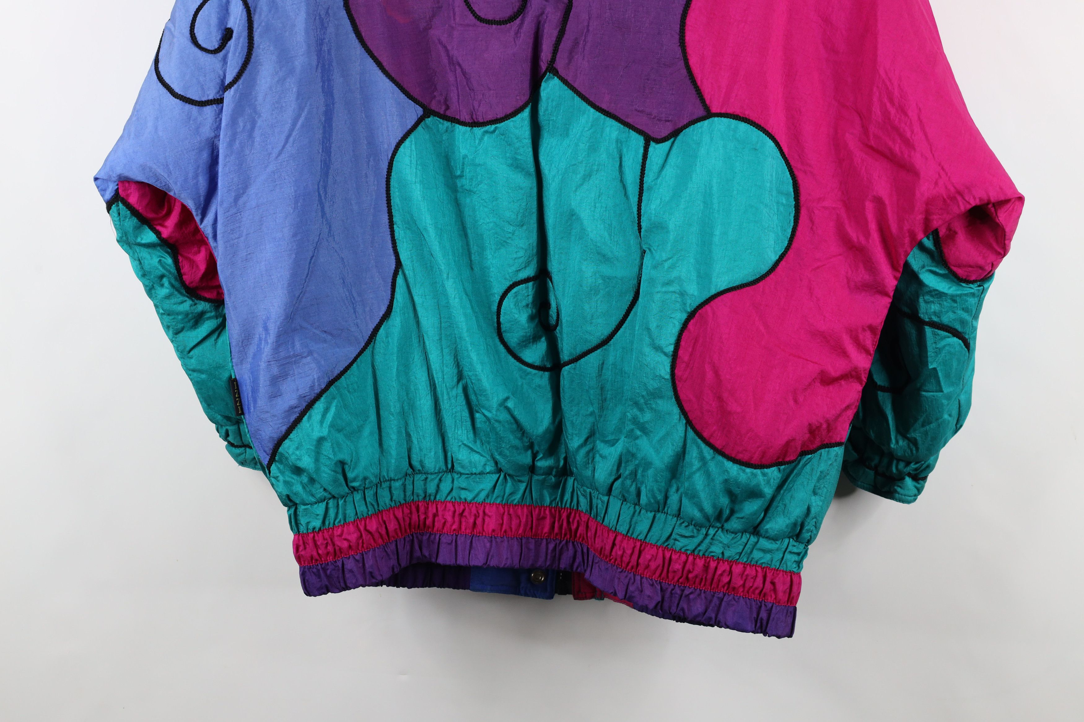 Vintage Vintage 90s Streetwear Abstract Rainbow Puffer Jacket Size L / US 10 / IT 46 - 14 Thumbnail