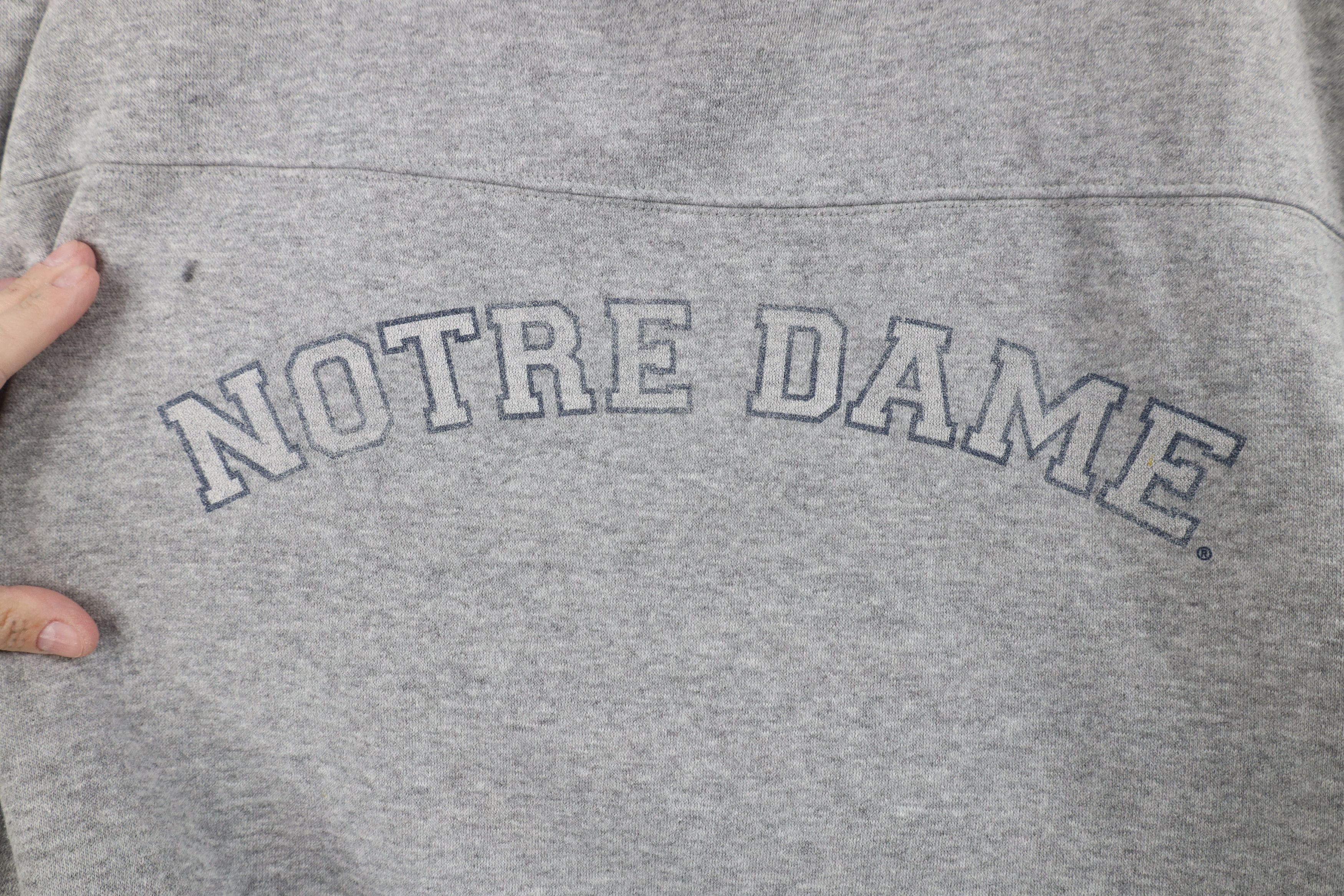 Vintage Vintage 90s Spell Out Notre Dame University Sweatshirt Gray Size US L / EU 52-54 / 3 - 4 Thumbnail