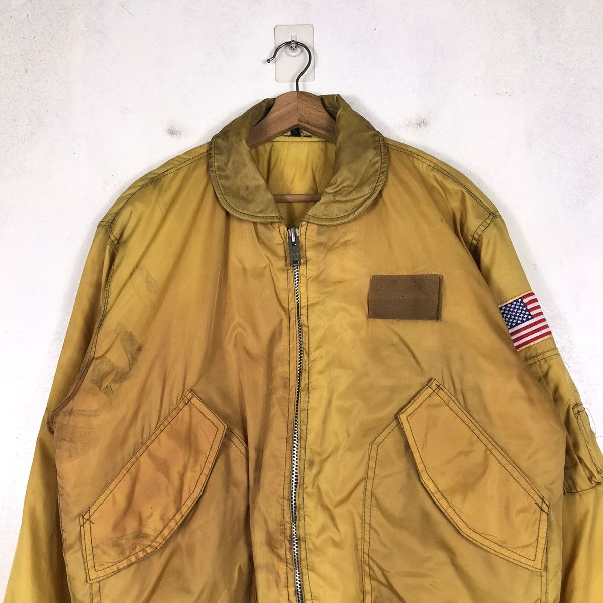 Vintage 📌VINTAGE BOMBER JACKET FLY MILITARY USA FLAG BUZZ RICKSON Size US L / EU 52-54 / 3 - 5 Thumbnail