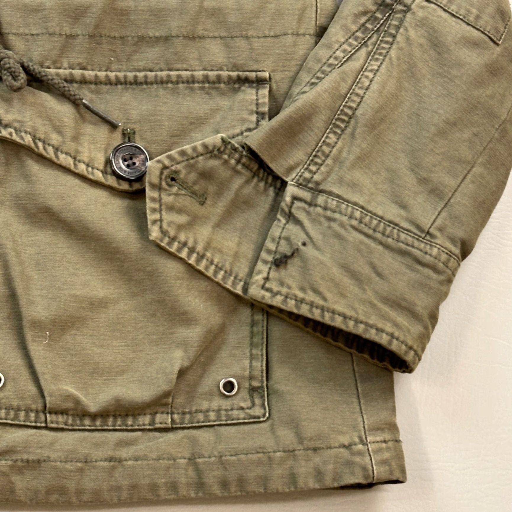 Levi's VINTAGE Levi's Jacket Women Medium Olive Green Army Military Chore Hooded Anorak Size M / US 6-8 / IT 42-44 - 4 Thumbnail