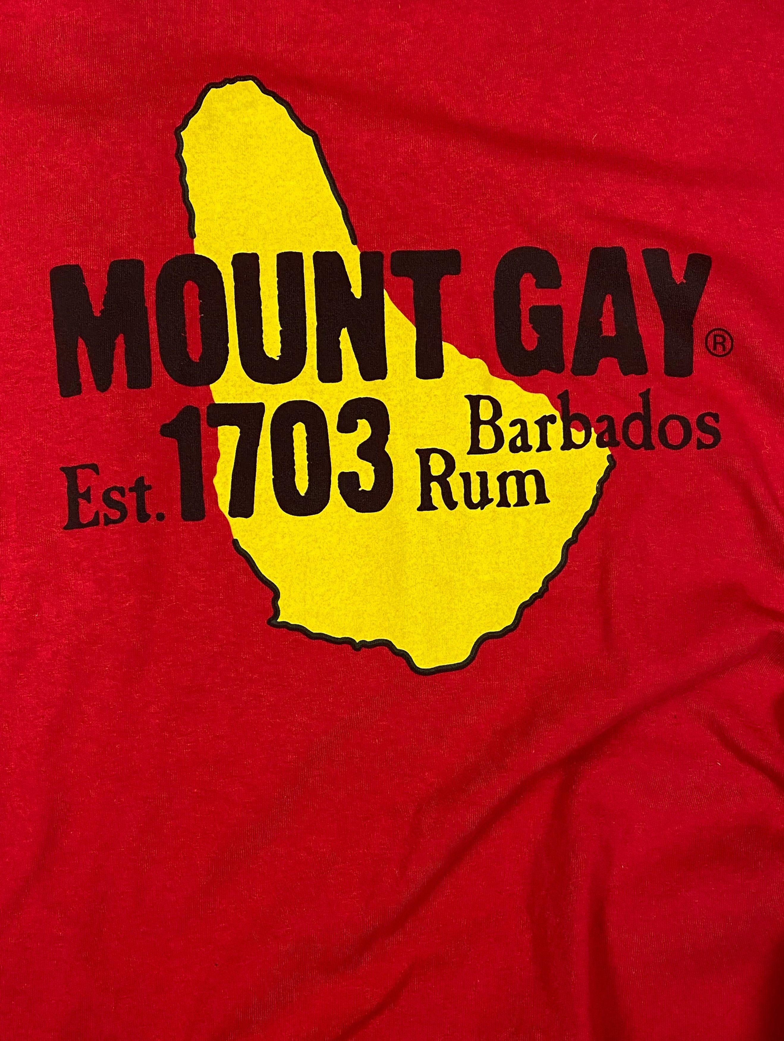 Vintage Vintage MOUNT GAY Barbados Red Big Logo T-Shirt M642 Size US XL / EU 56 / 4 - 6 Thumbnail