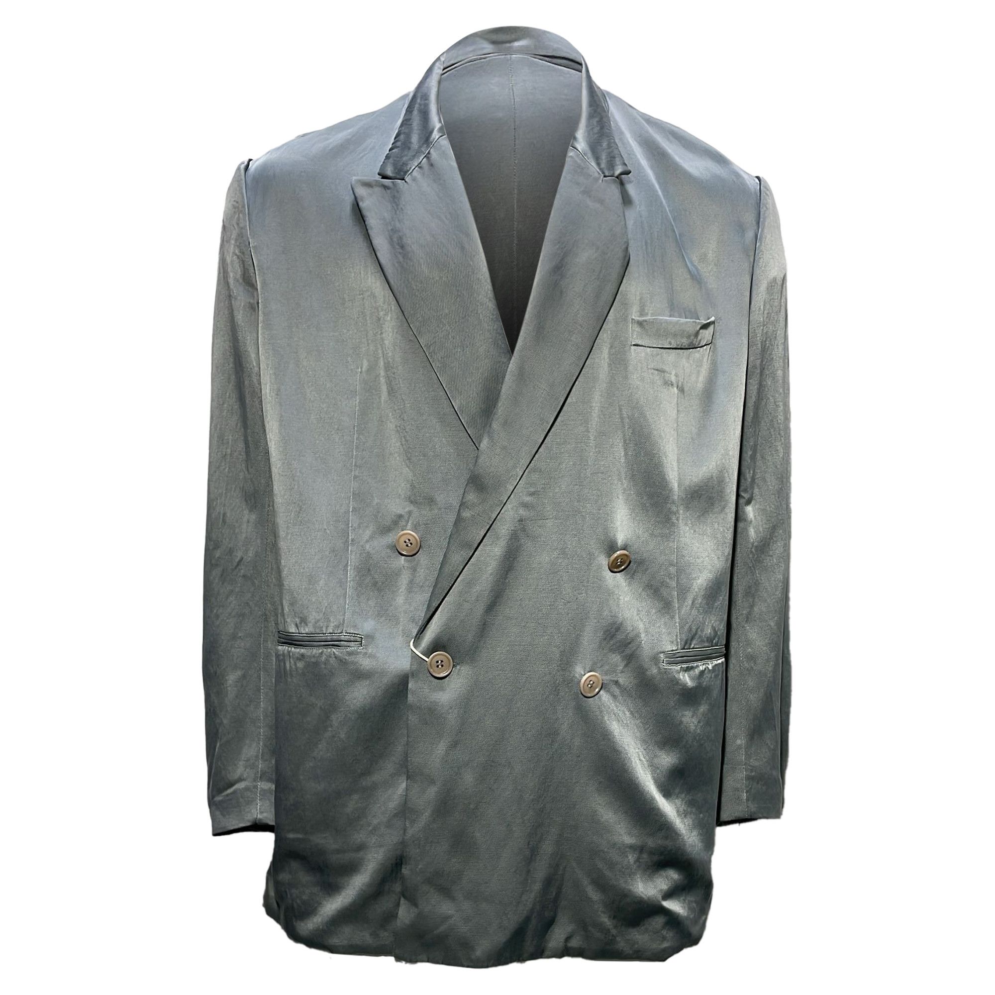 Dries Van Noten Dries Van Noten Double-Breasted Oversized Blazer in Grey Cu Size S / US 4 / IT 40 - 1 Thumbnail