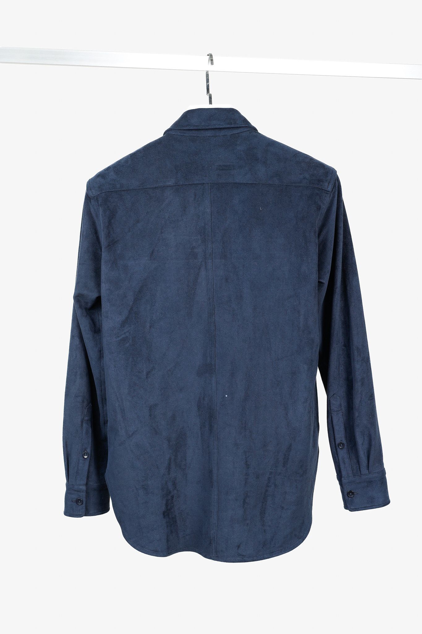 Tibi Tibi Faux Suede Midnight Blue Button Up Shirt Size S / US 4 / IT 40 - 2 Thumbnail