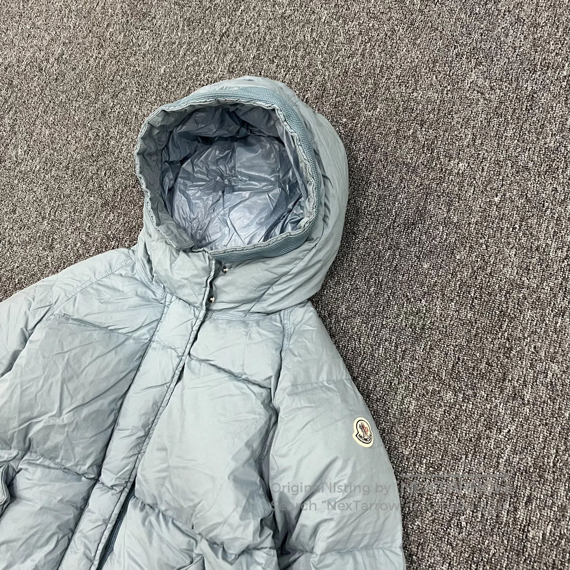 Moncler Moncler size 0 Armband logo; Haze blue color; Down jacket w Size XS / US 0-2 / IT 36-38 - 3 Thumbnail