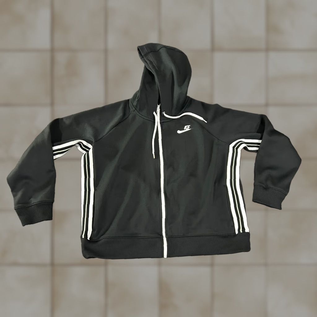 Nike Nike track jacket Mens XL Black athletic zip up striped logo swoosh hoodie Size XL / US 12-14 / IT 48-50 - 1 Thumbnail