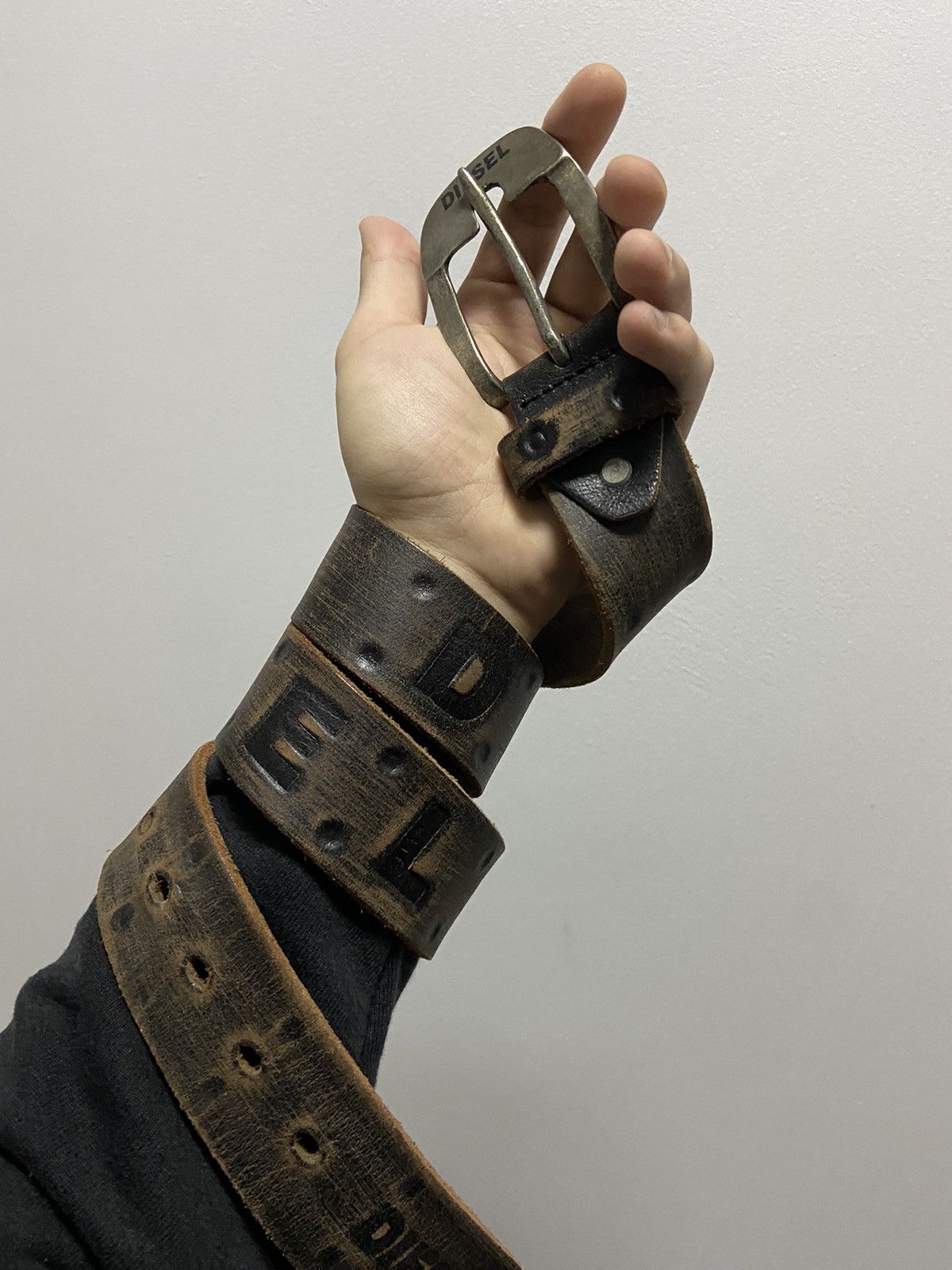 Diesel × Vintage Diesel Belt Vintage big logo leather Size ONE SIZE - 2 Thumbnail