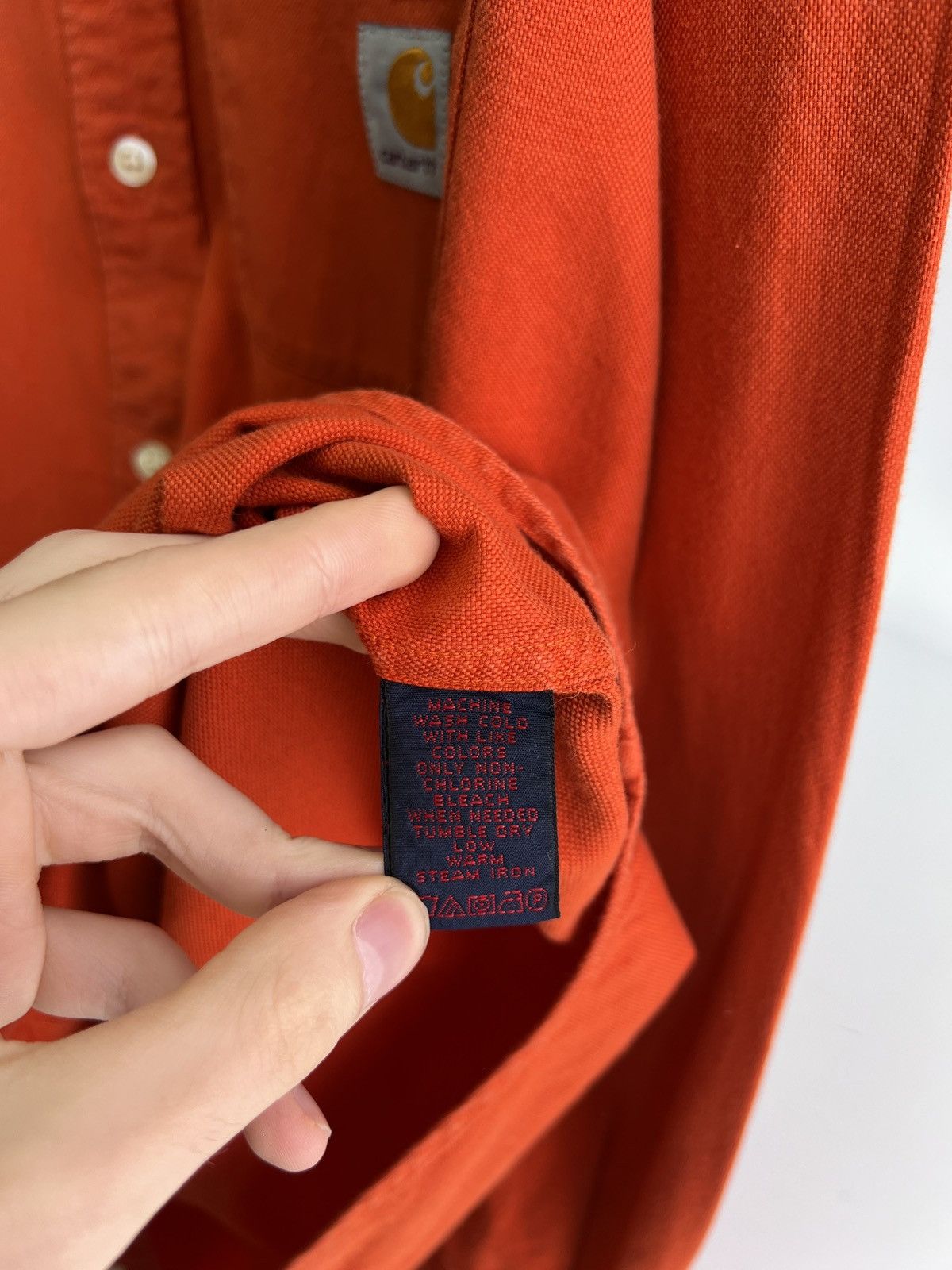 Carhartt × Vintage Vintage Carhartt Orange Denim Button up shirt Size US L / EU 52-54 / 3 - 8 Thumbnail
