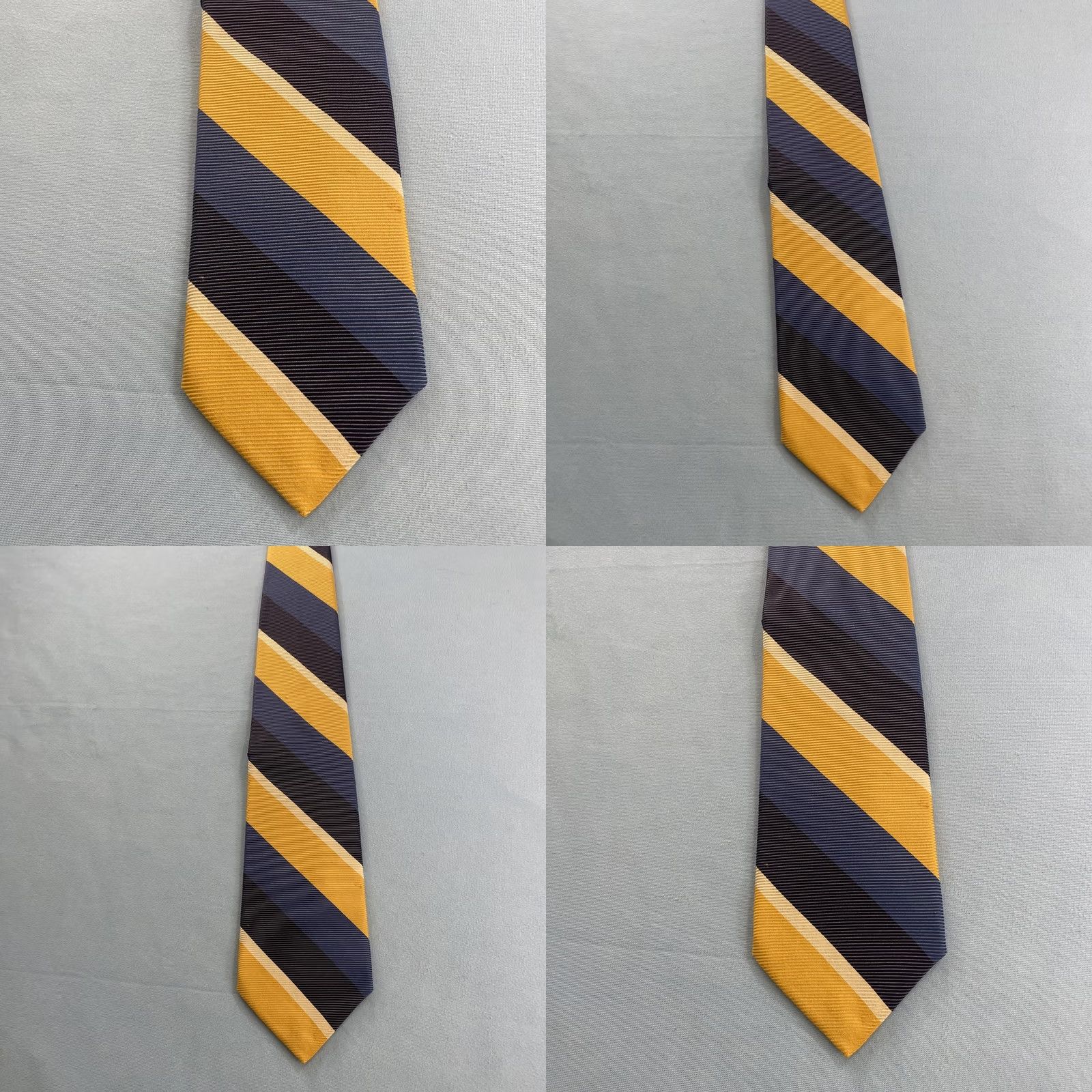 Faconnable VINTAGE Façonnable Men Silk Blue Gold Yellow Wide Stripe Repp Neck Tie 4x60 France Stain Size ONE SIZE - 10 Thumbnail