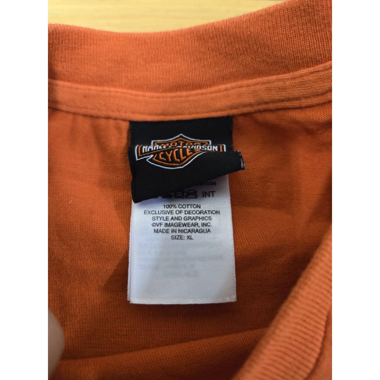 Harley Davidson Harley-Davidson T-Shirt Men XL Orange Graphic Print Biker Motorcycle Made in Nicaragua Size US XL / EU 56 / 4 - 4 Thumbnail