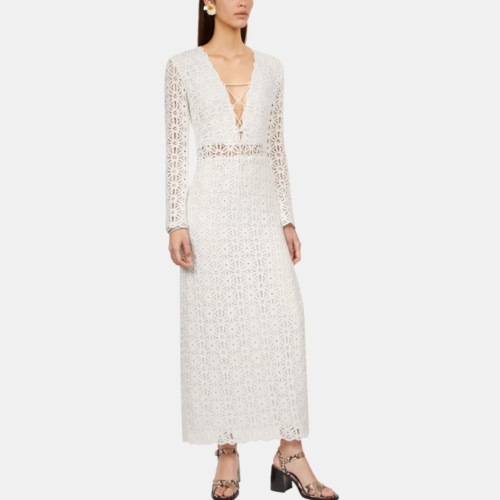 The Kooples NWT! The Kooples White Long Sleeve Crochet Dress, Size 0 Size XS / US 0-2 / IT 36-38 - 5 Thumbnail