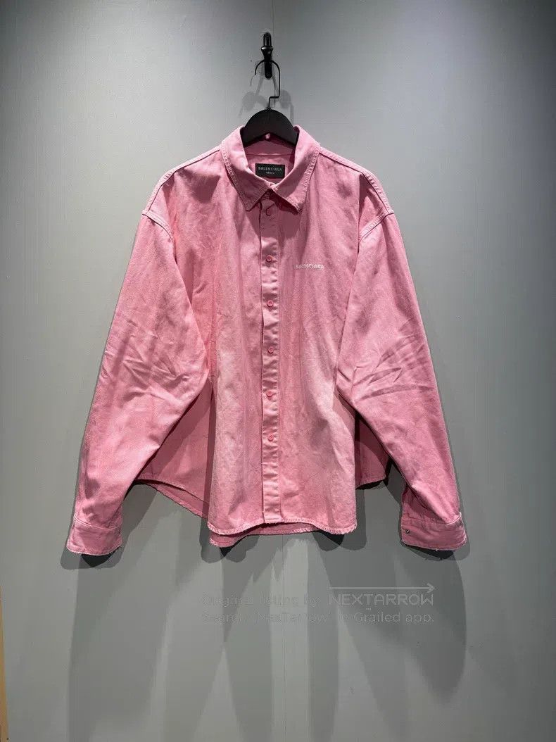 Balenciaga Balenciaga Logo embroidery pointed collar long-sleeve shir Size US M / EU 48-50 / 2 - 1 Thumbnail