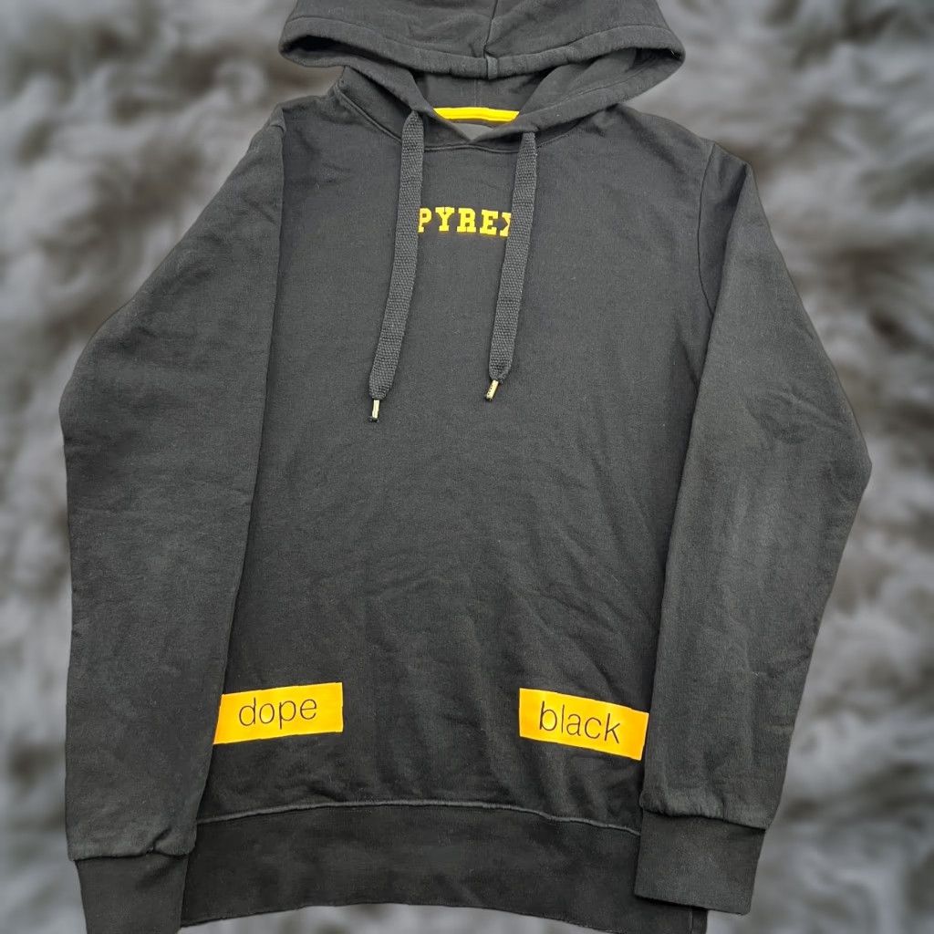 Vintage PYREX Vision Black Dope Hoodie Medium Mens Hooded Pullover Sportswear Canvas Knit Warm Vintage: No Size US M / EU 48-50 / 2 - 1 Thumbnail