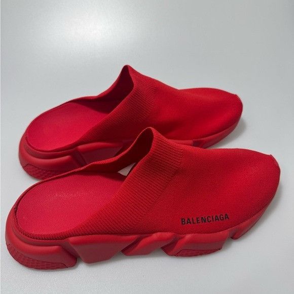 Balenciaga Balenciaga Speed Slip-On Mules Sneakers Red Men’s Size 10 Size US 10 / EU 43 - 6 Thumbnail