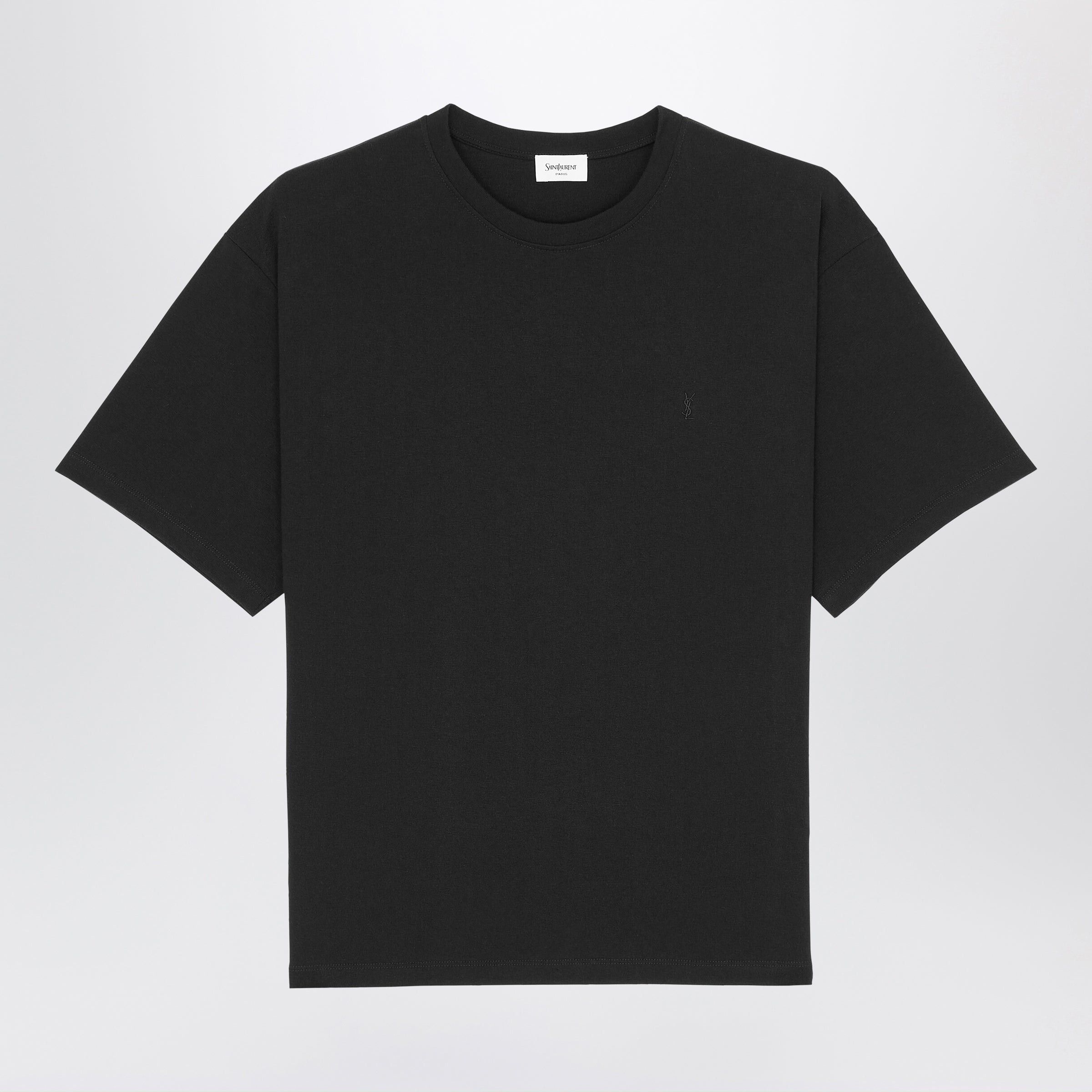 Saint Laurent Paris Saint Laurent Black Oversized Cotton T-Shirt With Cassandre Logo Size US XXL / EU 58 / 5 - 1 Thumbnail