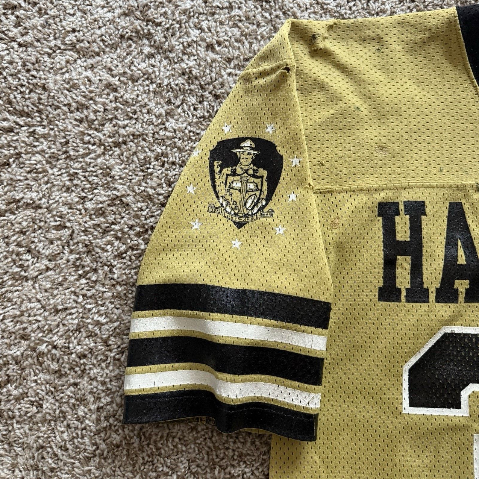 Champion × Vintage Vintage 80’s Champion Cropped Football Jersey Yellow Black Size US L / EU 52-54 / 3 - 3 Thumbnail
