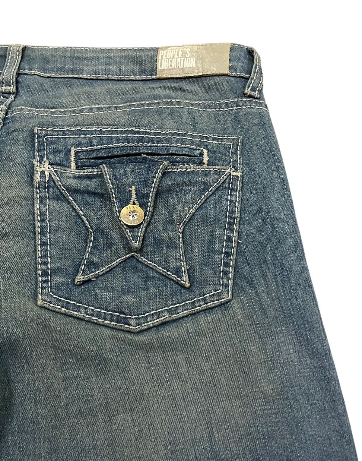 Japanese Brand FLARE 💥 People’s Liberation Washed Denim Size 33" - 14 Thumbnail