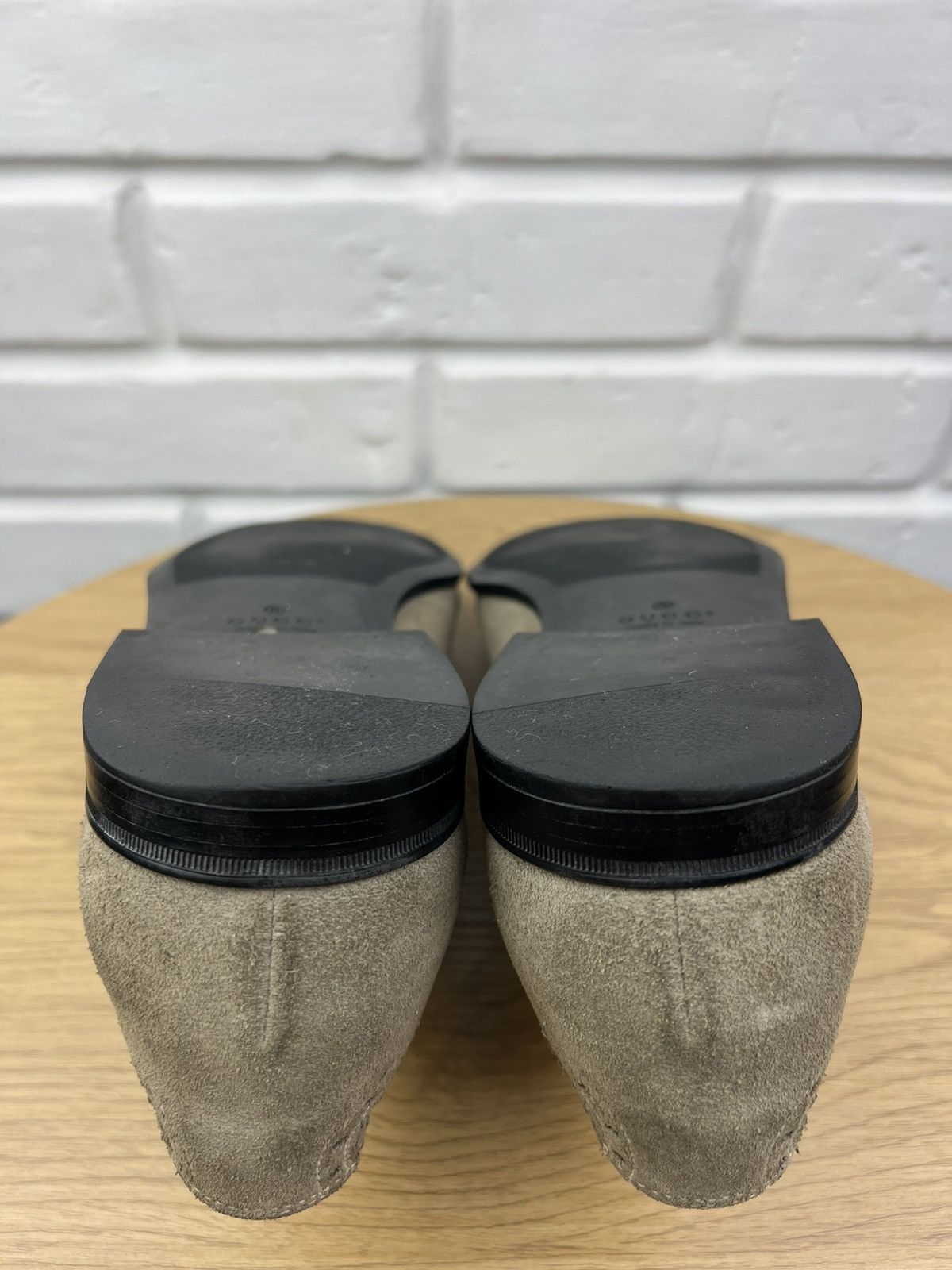 Gucci GUCCI Oxfords Suede Shoes Wingtip Lace Up Metal Logo Beige Size US 9.5 / EU 42-43 - 14 Thumbnail