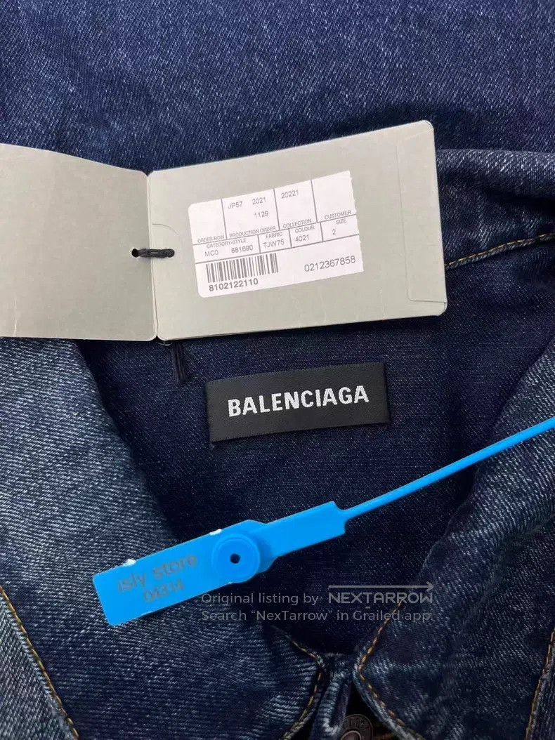 Balenciaga Balenciaga Logo Pattern Printed Denim Jacket Size US M / EU 48-50 / 2 - 5 Thumbnail