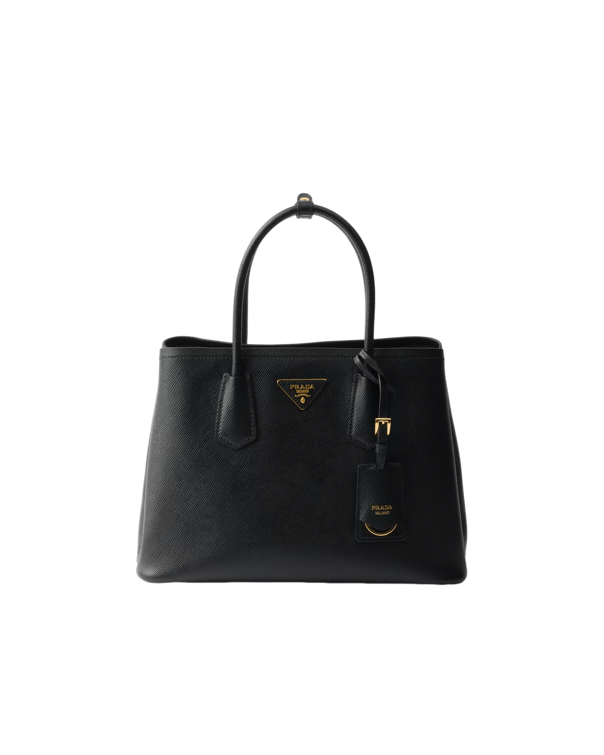 Prada PRADA Med Double Saffiano Black Top Handle Bag New Size ONE SIZE - 1 Thumbnail