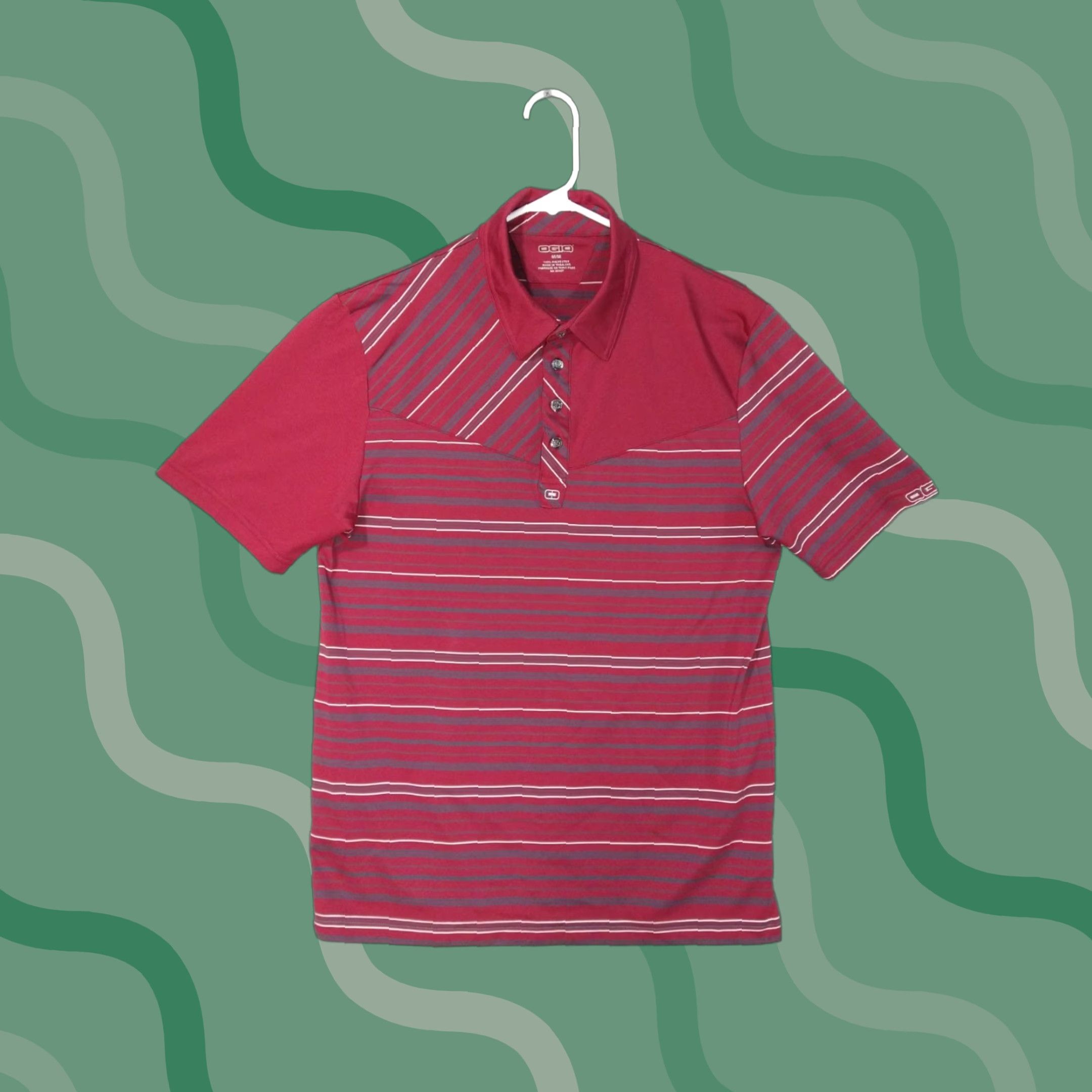 Vintage OGIO Polo Shirt Mens Medium Red Striped Short Sleeve Casual Performance Polo Shirt Size US M / EU 48-50 / 2 - 1 Thumbnail