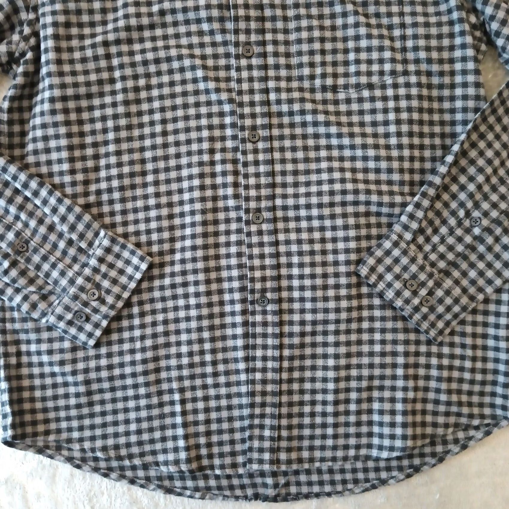 Vintage Goodfellow & Co Shirt Mens L Black Gray Plaid Long Sleeve Button-Down Flannel Size US L / EU 52-54 / 3 - 4 Thumbnail