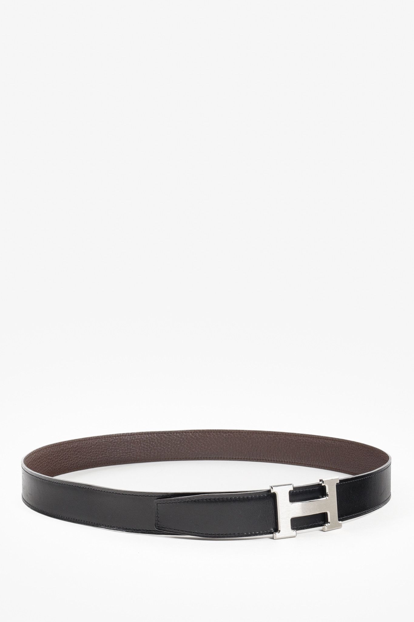 Hermès reversible men’s black and brown belt Hermès Reversible Constance H Belt Brown/Black ○ Labellov  main image 4