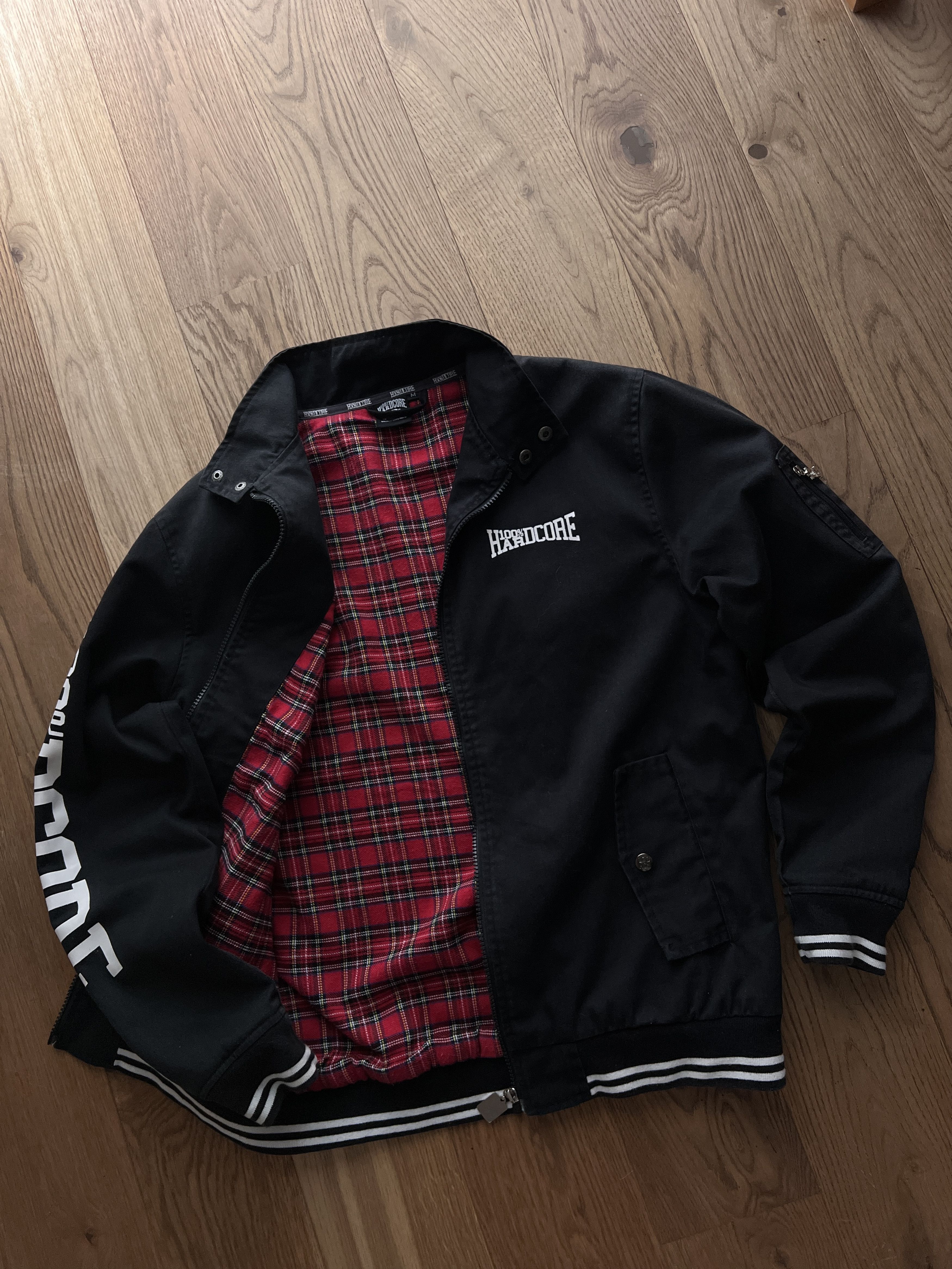Thunderdome CRAZY Hardcore True VTG 00s bomber jacket plaid pitbull PUNK Size US M / EU 48-50 / 2 - 3 Thumbnail