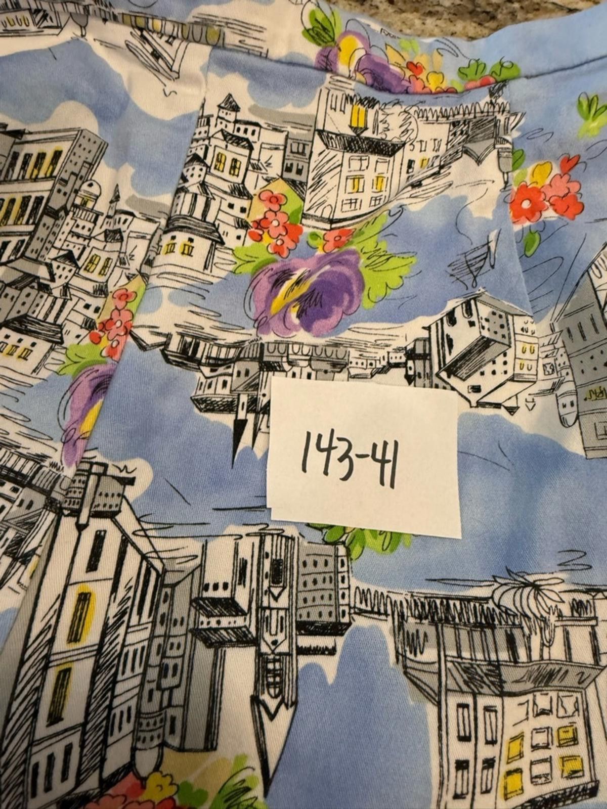 Other Briggs colorful boho floral city scene cropped pants SZ 18W Size 40" / US 18 - 10 Thumbnail