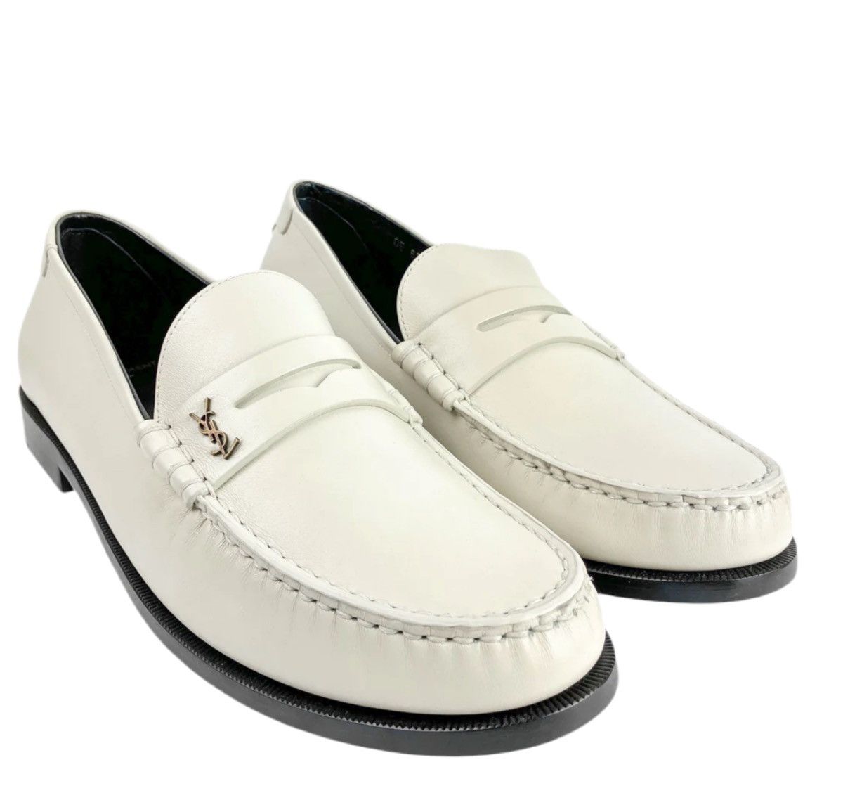 Yves Saint Laurent Saint Laurent Le Loafer Monogram Penny Slippers in Pearl Size US 11.5 / EU 44-45 - 2 Thumbnail