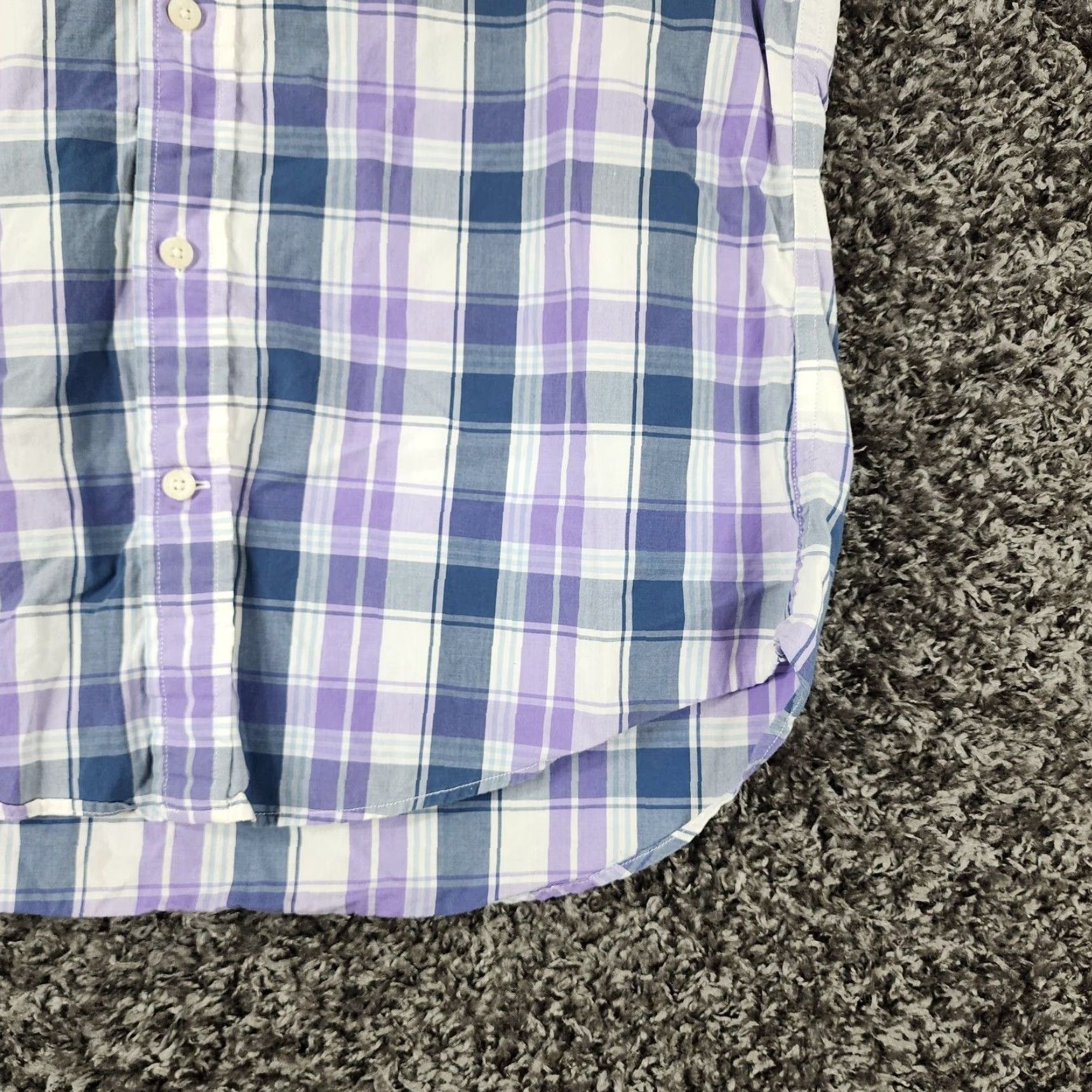 Tommy Hilfiger VINTAGE? No, it's Tommy Hilfiger. Title: Tommy Hilfiger Shirt Plaid Short Sleeve Button-Up, Men’s, Size M, Purple, Custom Fit Size US 31 - 2 Thumbnail