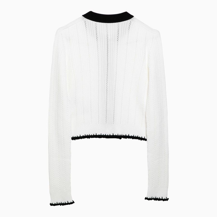 Balmain o1d2blof0824 Cardigan in Black & White Size XS / US 0-2 / IT 36-38 - 2 Thumbnail