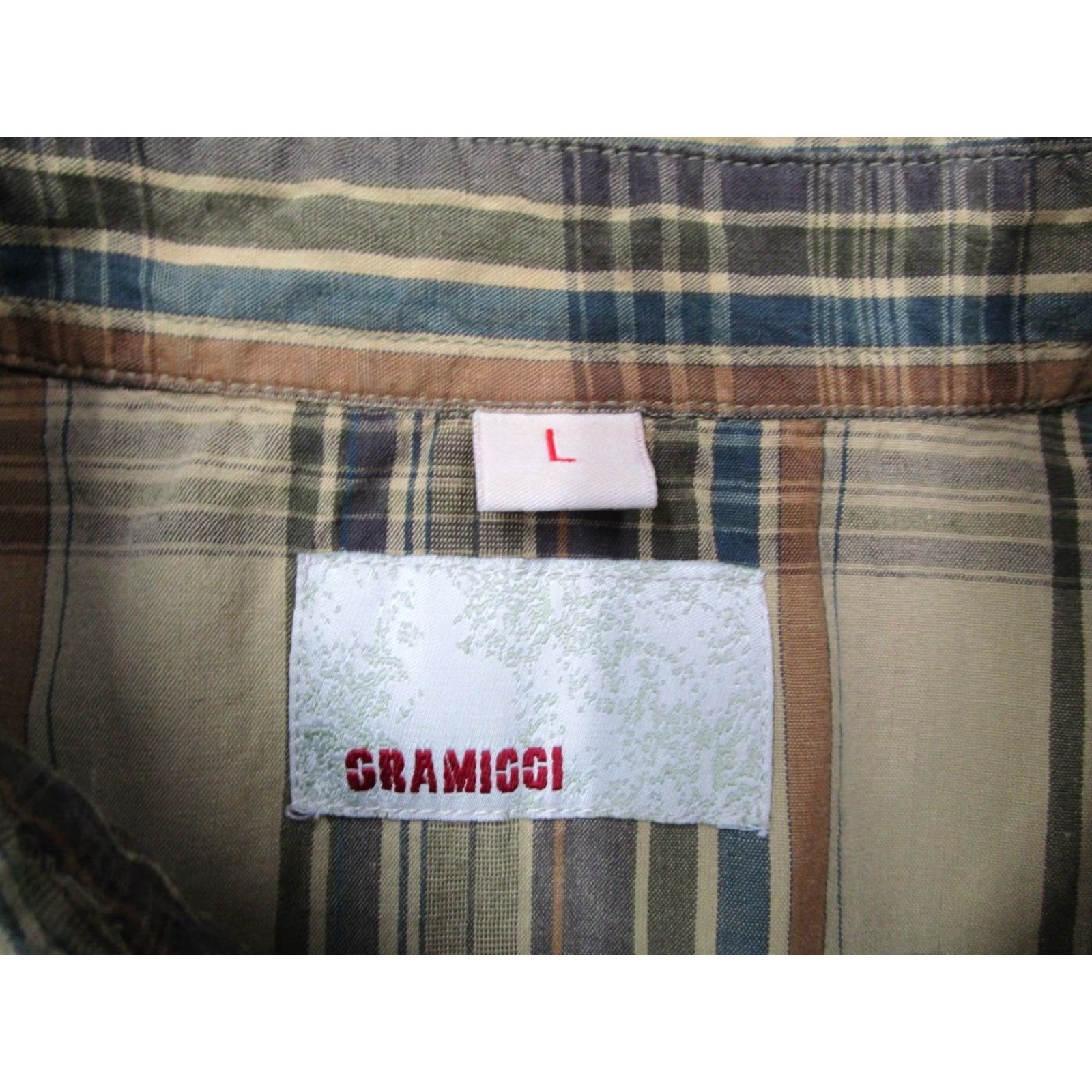 Gramicci GRAMICCI Shirt Mens Large Beige Plaid Button-Up Outdoor Casual Work Size US L / EU 52-54 / 3 - 3 Thumbnail