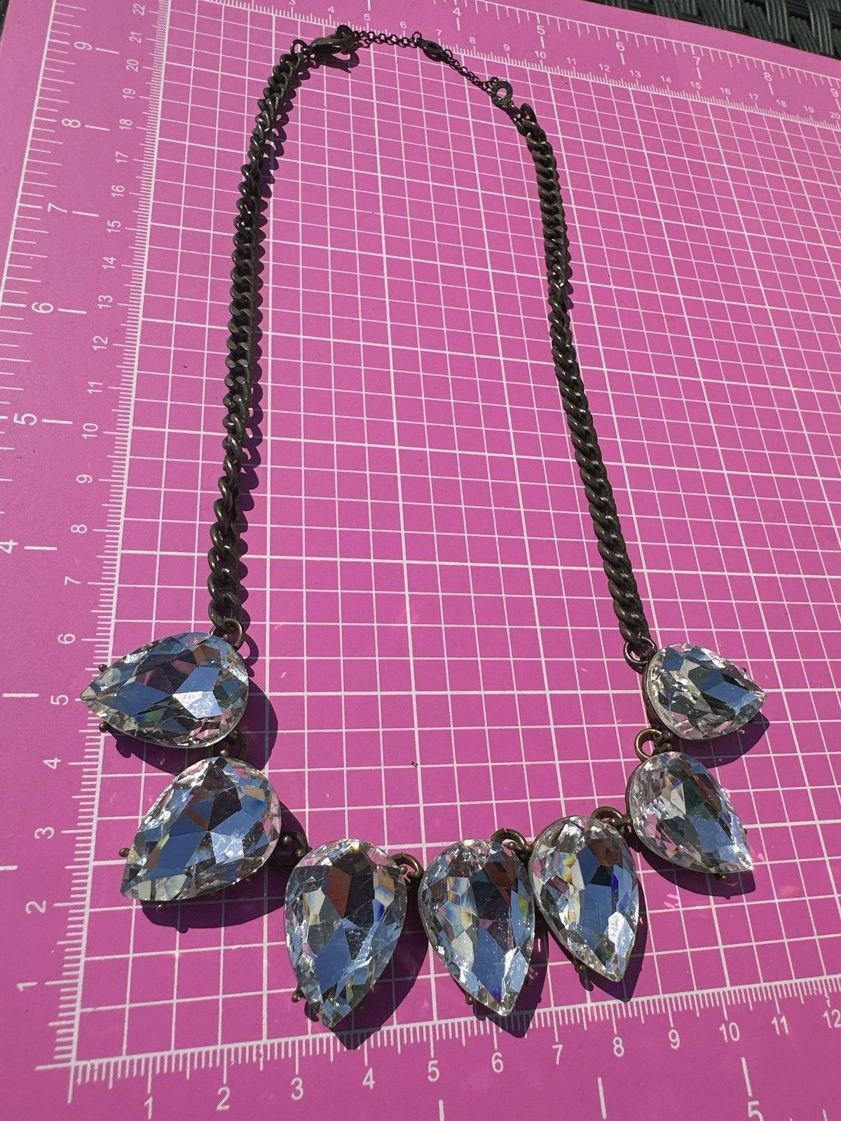 Designer Baublebar vintage Elegant Silver teardrop diamonds Necklace Size ONE SIZE - 4 Thumbnail