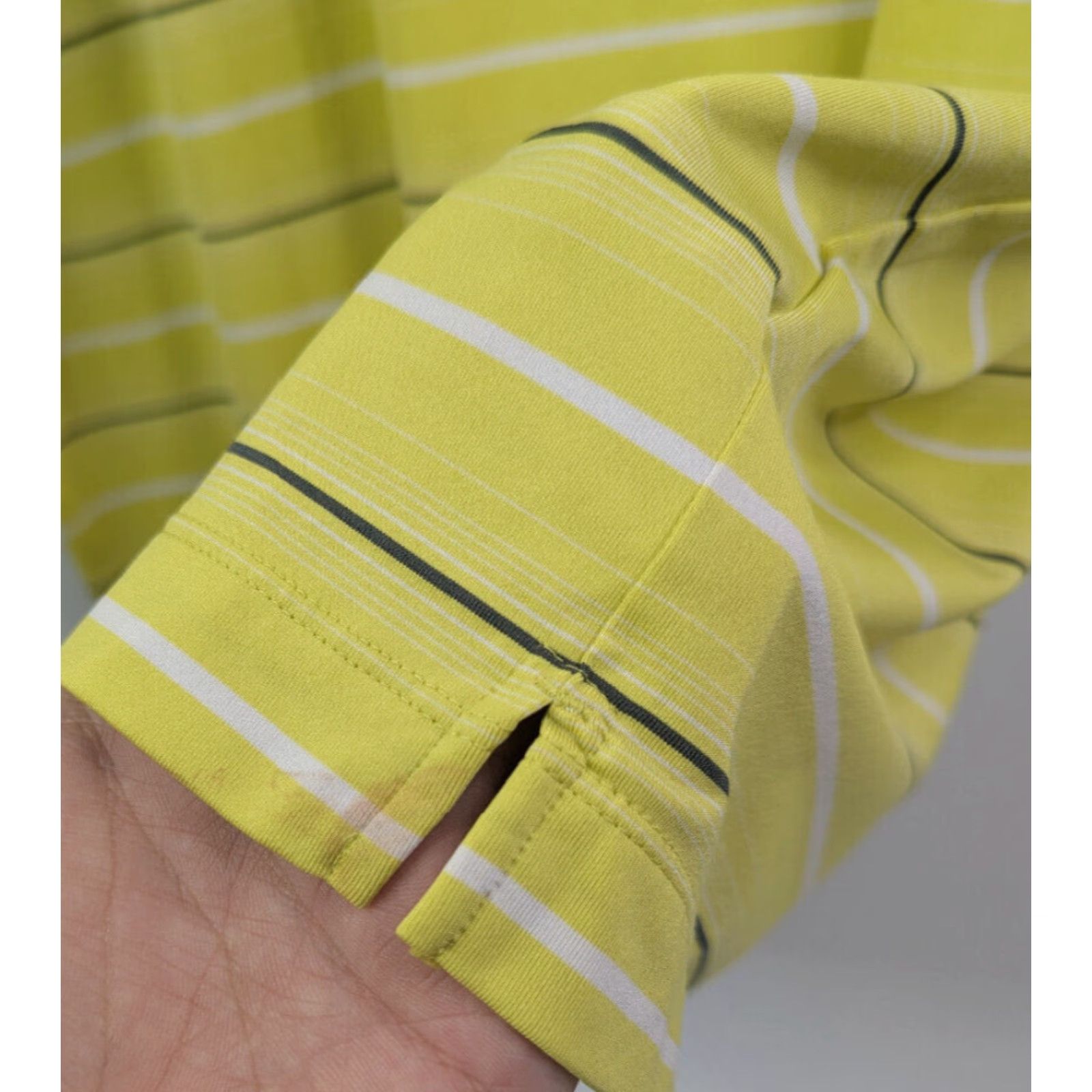 Nike VINTAGE Nike Golf Polo Shirt Stripe Yellow Men's XL Dri-Fit Performance 381252 Size US XL / EU 56 / 4 - 2 Thumbnail