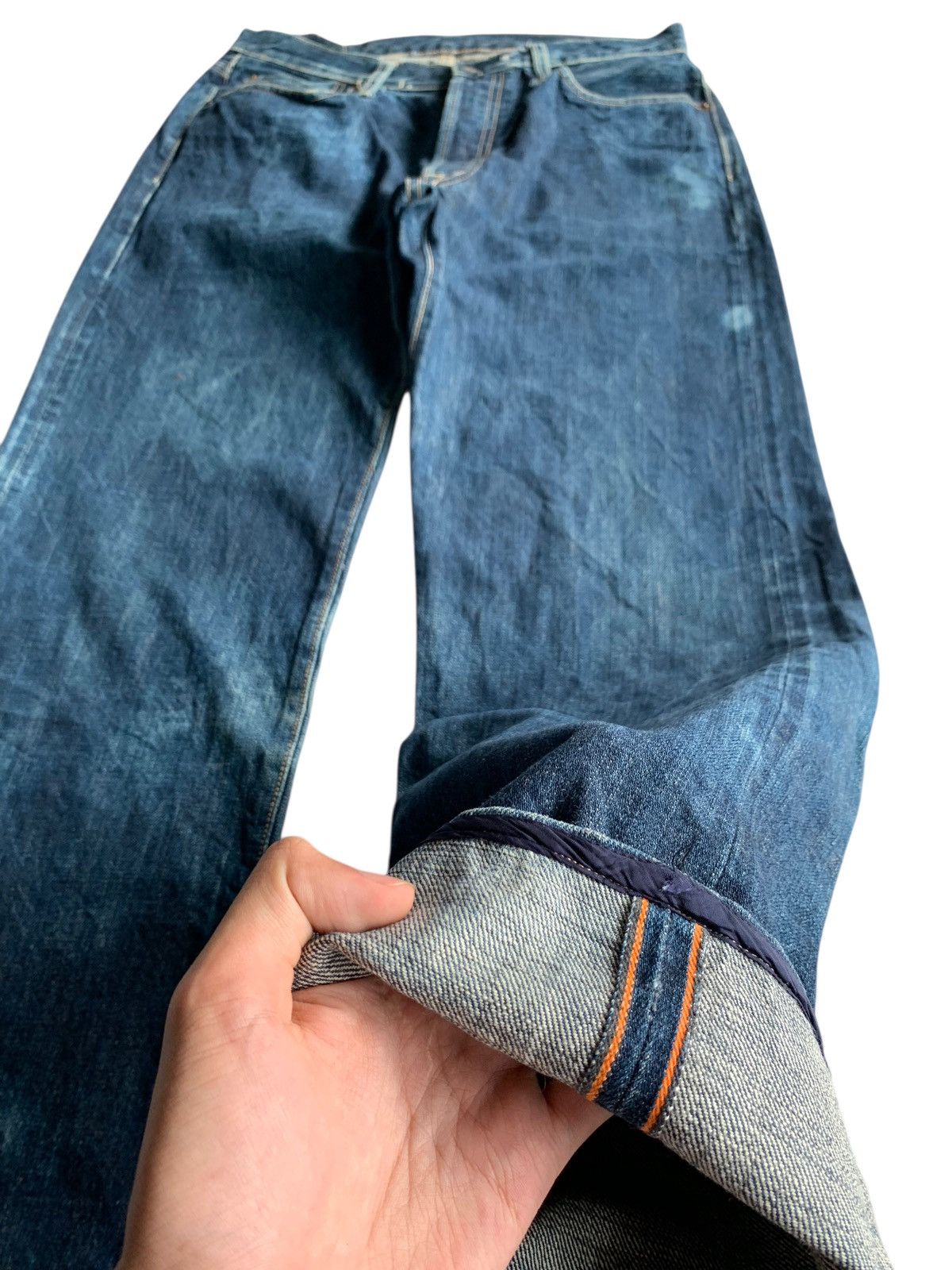 Kapital VINTAGE OMNIGOD JAPANESE BUTTON FLY SELVEDGE DISTRESSEDDENIM Size US 30 / EU 46 - 5 Thumbnail
