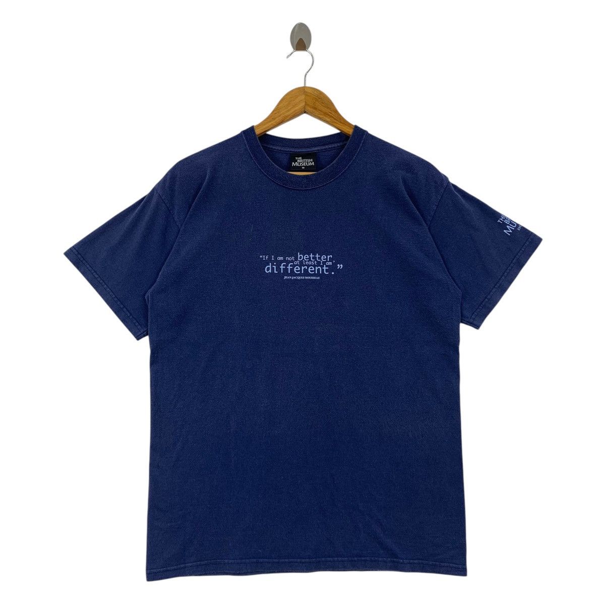 Vintage Vintage JEAN JACQUES ROUSSEAU the british museum quotes tee Size US M / EU 48-50 / 2 - 1 Thumbnail