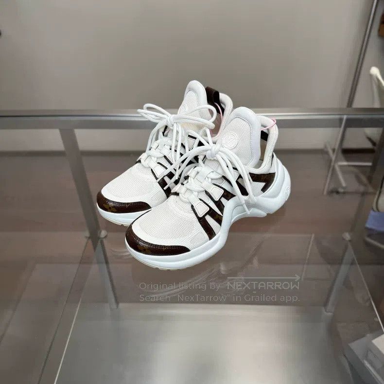 Louis Vuitton Louis Vuitton Archlight White and Brown Arch Dad Shoes Size US 5.5 / IT 35.5 - 8 Thumbnail
