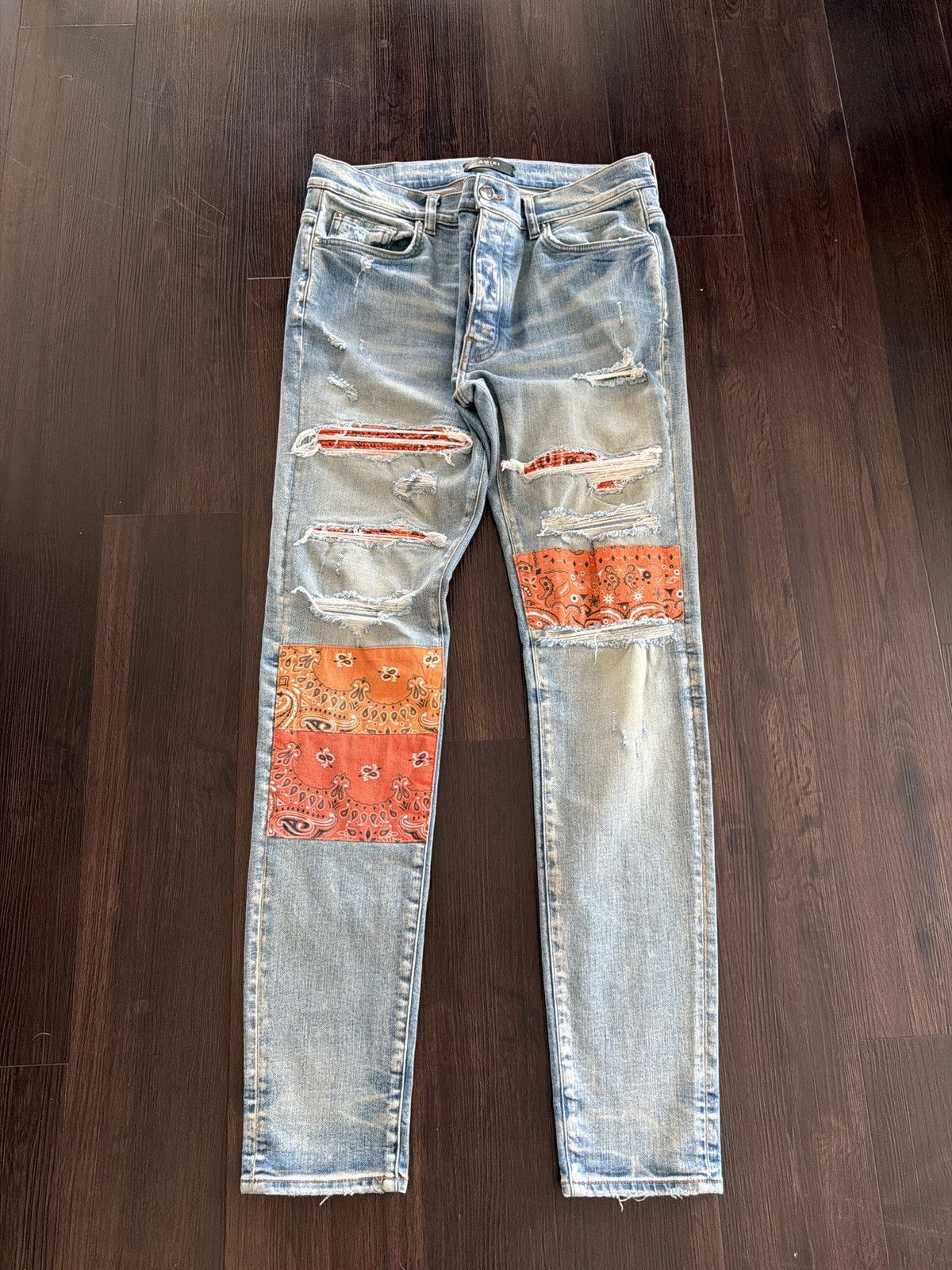 Amiri Amiri Orange Bandana Patchwork Size US 34 / EU 50 - 1 Thumbnail