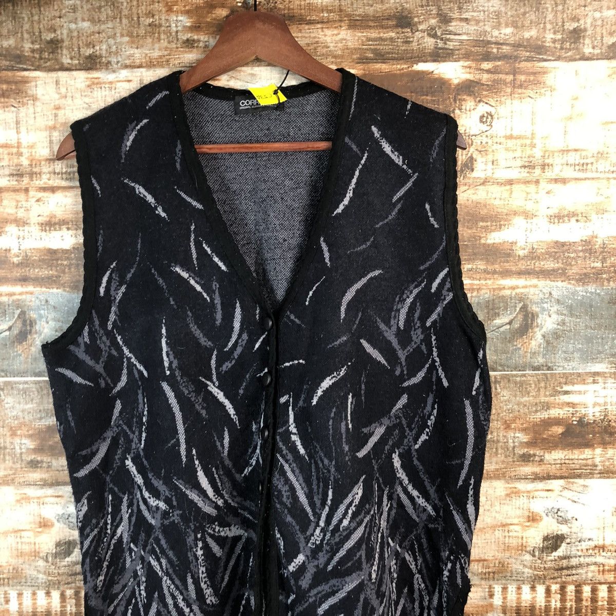 Homespun Knitwear × Japanese Brand DL Corrose Black art style Vest Knitwear #C534 Size US M / EU 48-50 / 2 - 2 Thumbnail