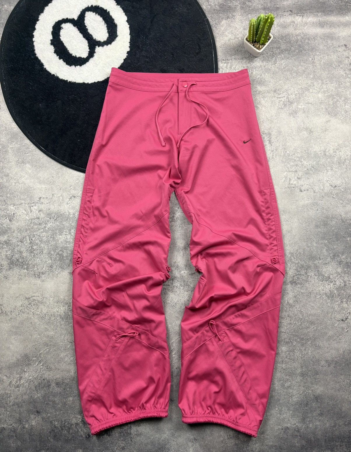 Nike NIKE Hype Baggy Pink Drawstrings Style Casual Pants Rare Size 28" / US 6 / IT 42 - 1 Thumbnail