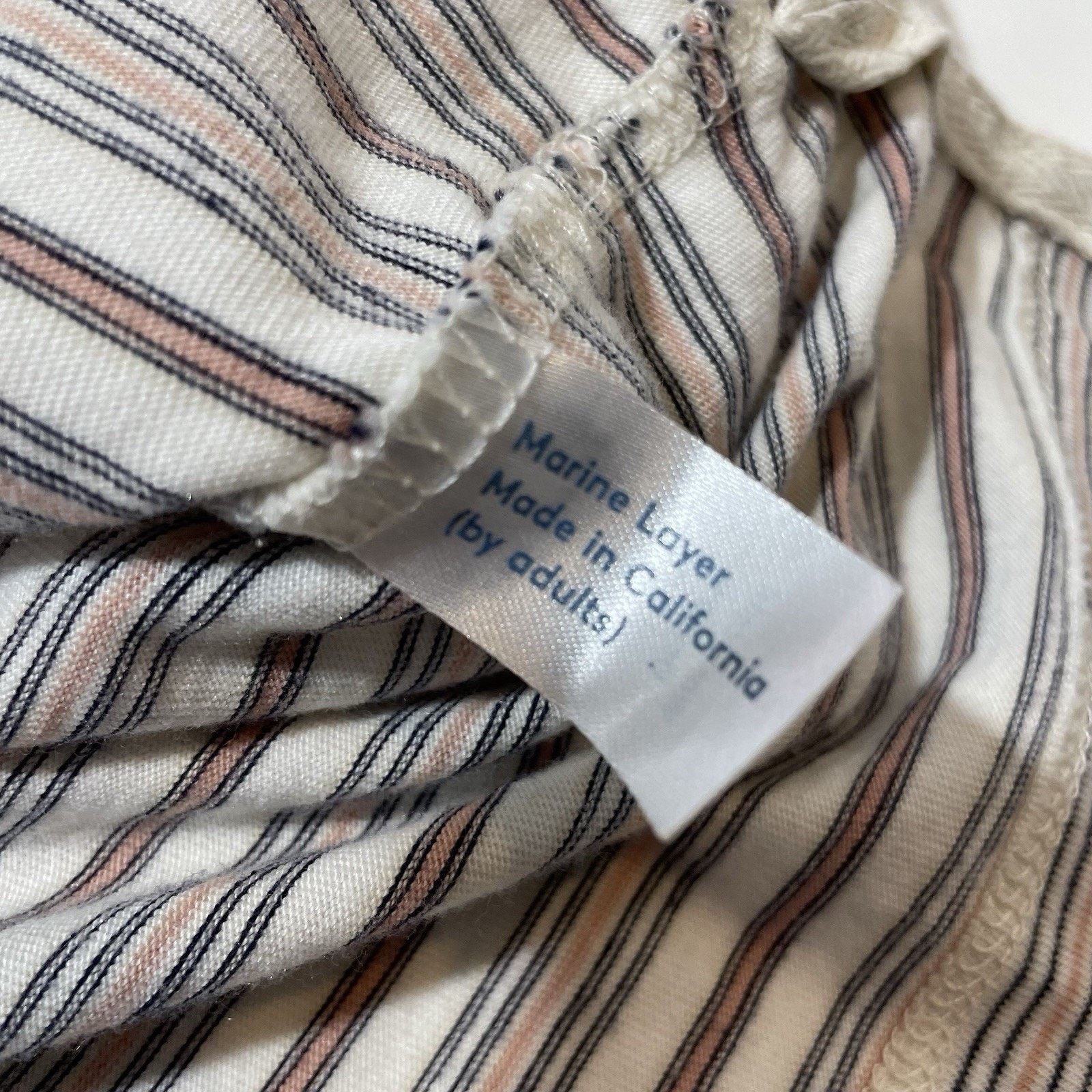 Marine Layer Marine Layer California Polo Shirt M/L Beige Stripe Cotton Size US L / EU 52-54 / 3 - 7 Thumbnail