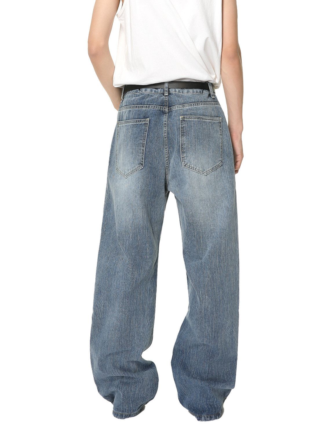 Vintage Men's Japanese style washed retro pocket jeans Size US 32 / EU 48 - 5 Thumbnail