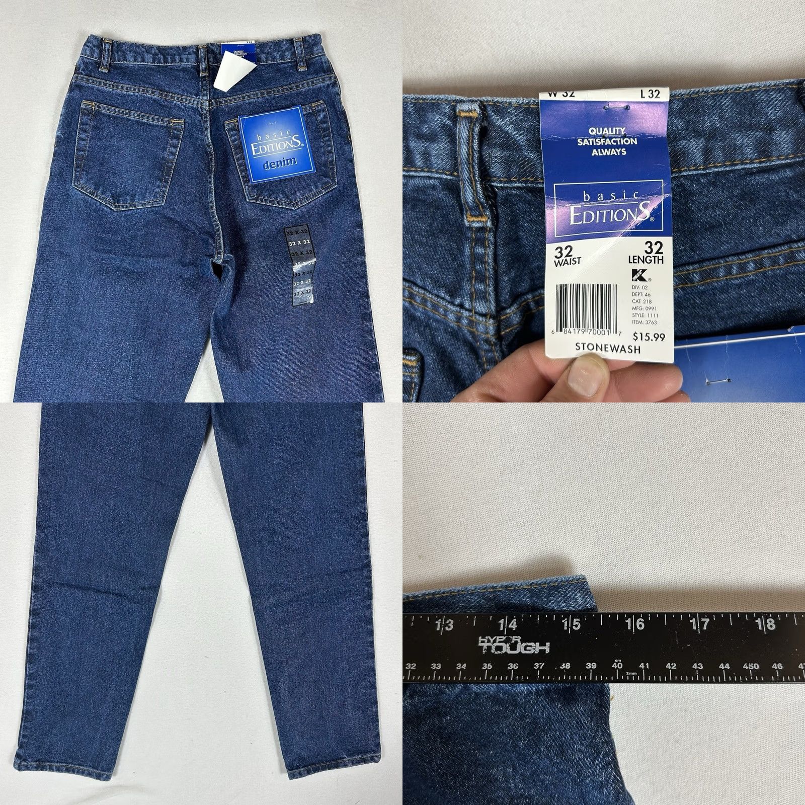 Basic Editions Basic Editions Jeans Men's Size 32x32 Blue Denim Mid Rise Straight NWT USA 5-Pocket Cotton Denim Regular 32in Inseam Mens Size US 32 / EU 48 - 8 Thumbnail