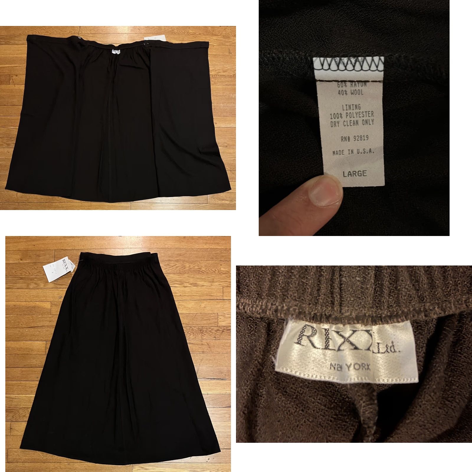 Vintage VINTAGE Rexx New York Wrap Skirt Women’s Large L Brown 90s Midi Skirt Womens Wardrobe Wrap 90s Hippie Button Wool Rayon All Seasons Size 36" / US 14 / IT 50 - 8 Thumbnail