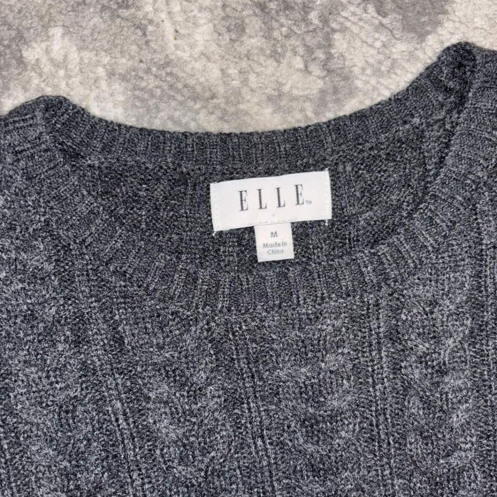 Other Y2K Elle Cable Knit Plaid Layered Sweater Size M / US 6-8 / IT 42-44 - 3 Thumbnail