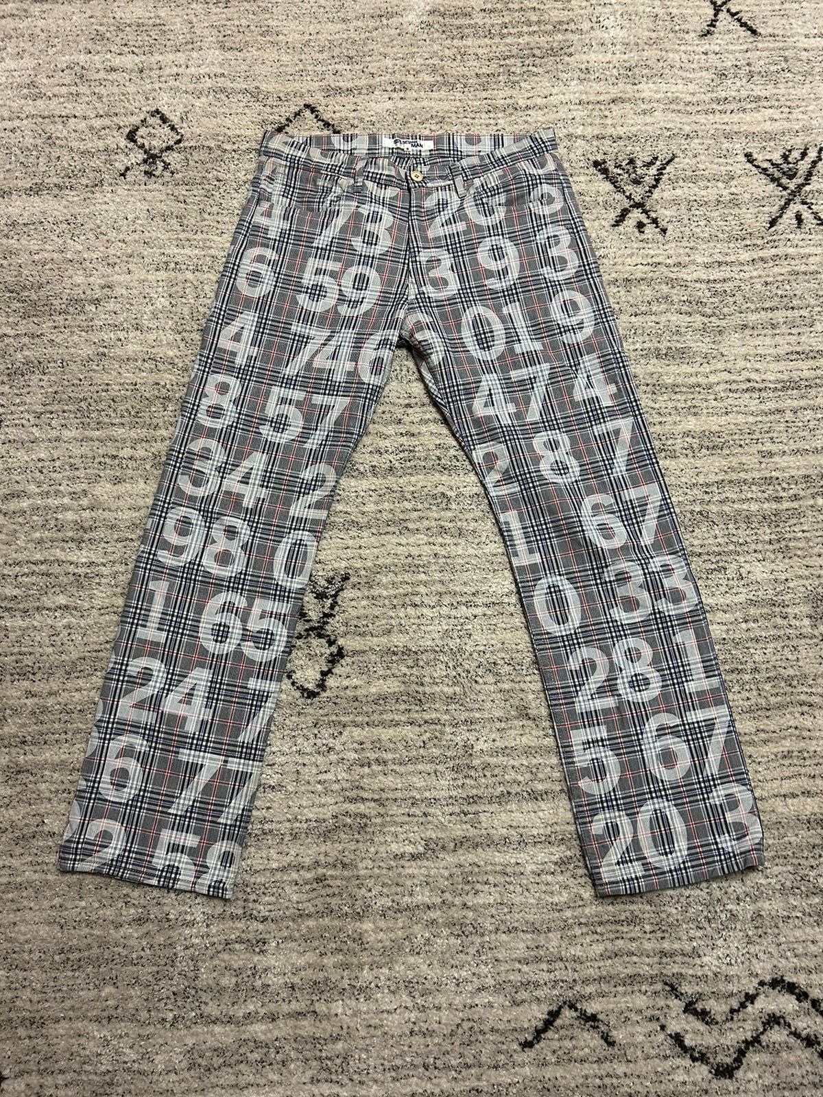 Pre-owned Comme Des Garcons X Junya Watanabe Ad 2002 Junya Watanabe Comme Des Garcons Number Pant In Grey